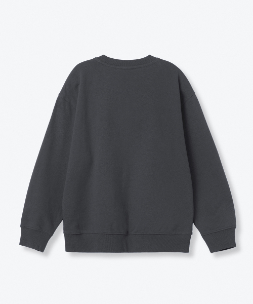 MUSINSA STANDARD KIDS（ムシンサスタンダードキッズ）の「オーバーサイズスウェットシャツ[ダークグレー]（スウェット・レディース・その他・120/130/150/110/100/140/160）」の3枚目の写真