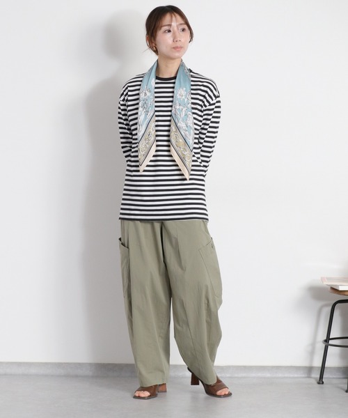 cepo(セポ)の「エンブロイダリー刺繍ロゴボーダーロングスリーブTee(Tシャツ/カットソー・レディース・サックスブルー/ホワイト×ブラック・M)」の21枚目の写真