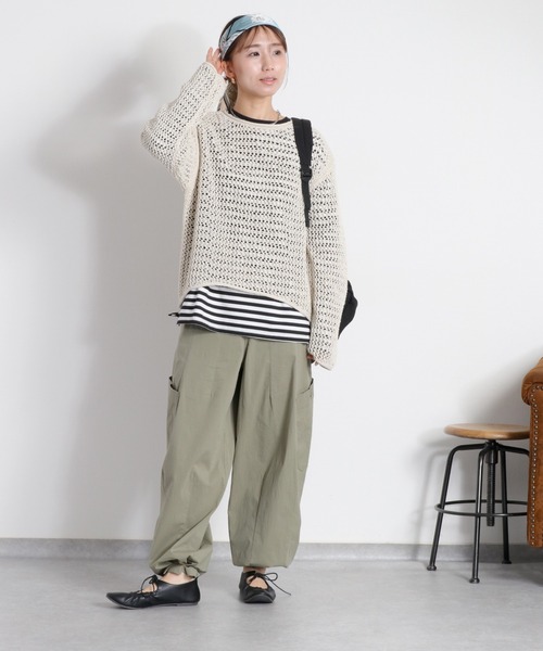cepo(セポ)の「エンブロイダリー刺繍ロゴボーダーロングスリーブTee(Tシャツ/カットソー・レディース・サックスブルー/ホワイト×ブラック・M)」の22枚目の写真
