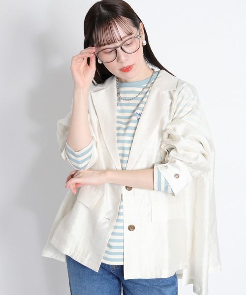 cepo(セポ)の「エンブロイダリー刺繍ロゴボーダーロングスリーブTee(Tシャツ/カットソー・レディース・サックスブルー/ホワイト×ブラック・M)」の13枚目の写真