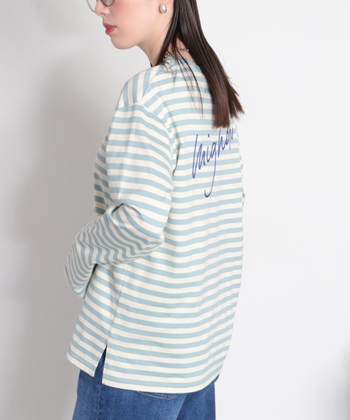 cepo(セポ)の「エンブロイダリー刺繍ロゴボーダーロングスリーブTee(Tシャツ/カットソー・レディース・サックスブルー/ホワイト×ブラック・M)」の10枚目の写真