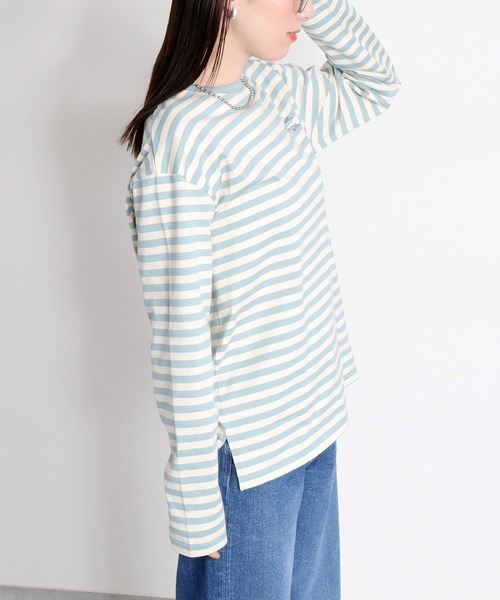 cepo(セポ)の「エンブロイダリー刺繍ロゴボーダーロングスリーブTee(Tシャツ/カットソー・レディース・サックスブルー/ホワイト×ブラック・M)」の9枚目の写真