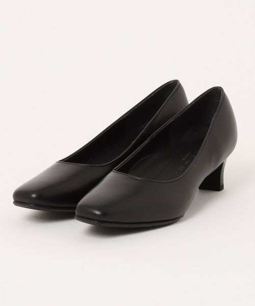 MELMO(メルモ)の「スクエアトゥプレーンパンプス(パンプス・レディース・ブラック・22.5cm/23.0cm/23.5cm/24.0cm/24.5cm)」の1枚目の写真