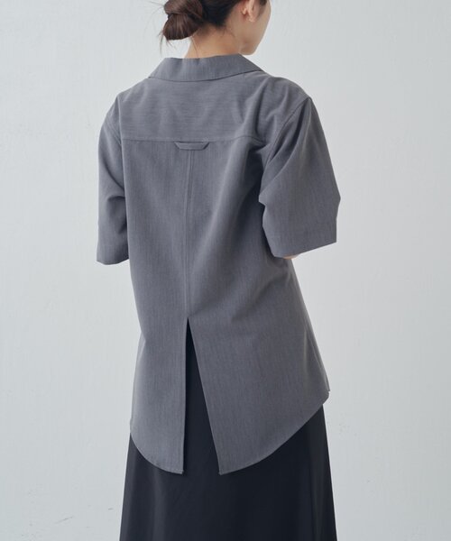 Lui's（ルイス）の「半袖ウエストタックジャケットシャツ（シャツ/ブラウス・レディース・ブラック/グレー・FREE）」の22枚目の写真