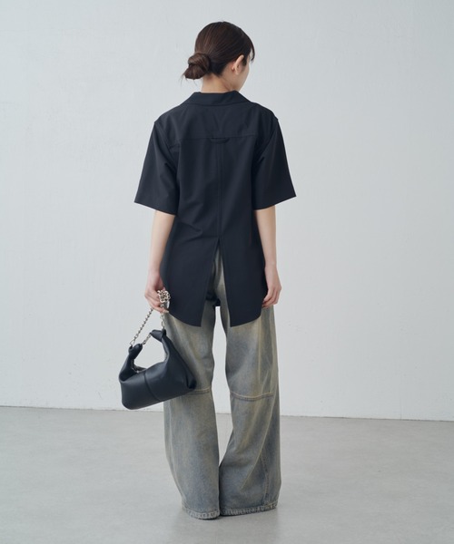 Lui's（ルイス）の「半袖ウエストタックジャケットシャツ（シャツ/ブラウス・レディース・ブラック/グレー・FREE）」の14枚目の写真