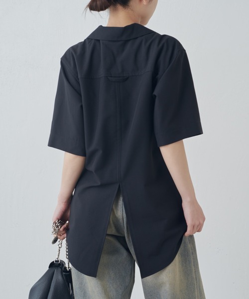 Lui's（ルイス）の「半袖ウエストタックジャケットシャツ（シャツ/ブラウス・レディース・ブラック/グレー・FREE）」の10枚目の写真