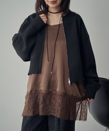 アウトリンキングダブルZIPカーデ