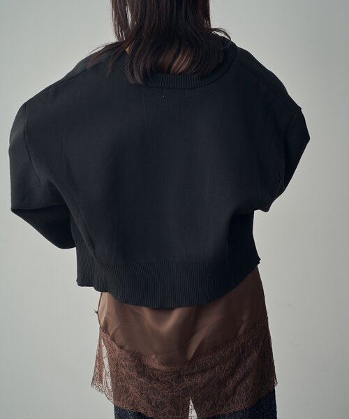 goocy（グーシー）の「アウトリンキングダブルZIPカーデ（カーディガン/ボレロ・レディース・ブラック/アイボリー/グリーン/ピンク・FREE）」の6枚目の写真