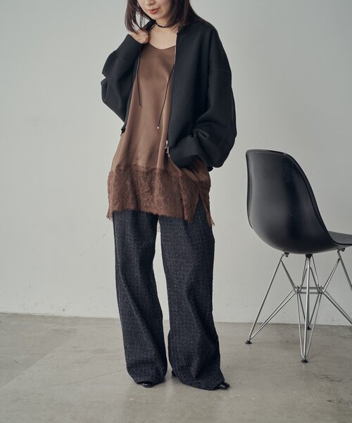 goocy（グーシー）の「アウトリンキングダブルZIPカーデ（カーディガン/ボレロ・レディース・ブラック/アイボリー/グリーン/ピンク・FREE）」の8枚目の写真