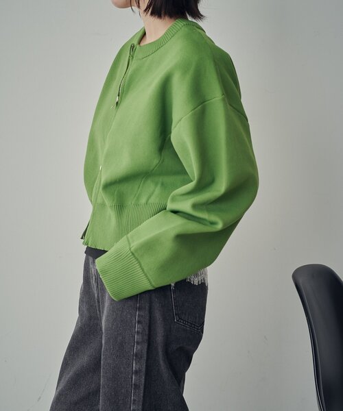 goocy（グーシー）の「アウトリンキングダブルZIPカーデ（カーディガン/ボレロ・レディース・ブラック/アイボリー/グリーン/ピンク・FREE）」の16枚目の写真