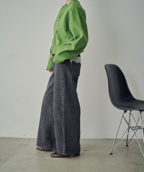 goocy（グーシー）の「アウトリンキングダブルZIPカーデ（カーディガン/ボレロ・レディース・ブラック/アイボリー/グリーン/ピンク・FREE）」の20枚目の写真