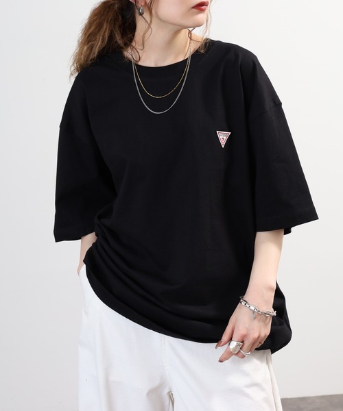 GUESS JEANS（ゲスジーンズ）の「Guess Jeans ミニトライアングル ワンポイント半袖Tシャツ（Tシャツ/カットソー・メンズ・ブラック・L）」の17枚目の写真