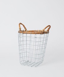 PUEBCO（プエブコ）の「【PUEBCO】ラタンワイヤーバスケット深型手付きＳ / 360499（収納グッズ）」