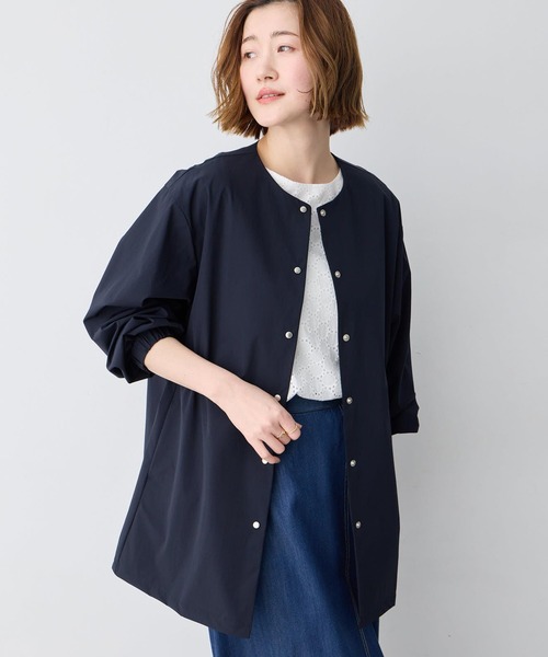 Petit Honfleur(プチオンフルール)の「ドロストハーフコート【撥水】(その他アウター・レディース・ベージュ/ネイビー・9号/11号/13号)」の2枚目の写真