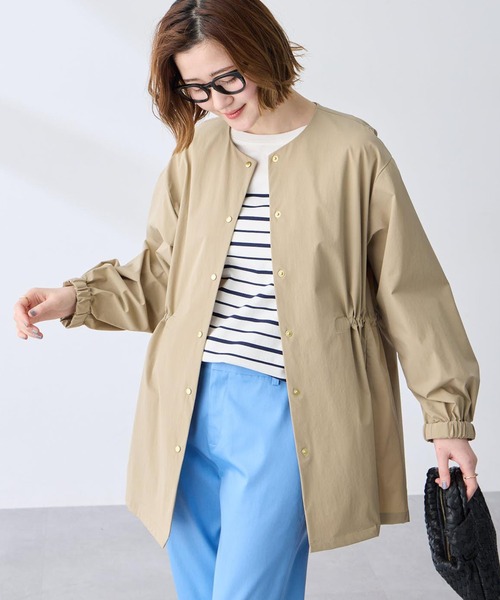 Petit Honfleur(プチオンフルール)の「ドロストハーフコート【撥水】(その他アウター・レディース・ベージュ/ネイビー・9号/11号/13号)」の10枚目の写真