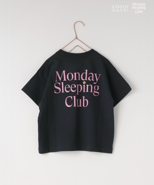 LOWRYS FARM（ローリーズファーム）の「Monday Sleeping Club ロゴプリントＴ 661480（Tシャツ/カットソー・キッズ・ネイビー/ホワイト/ブルー・150/140/130/120/110）」の2枚目の写真