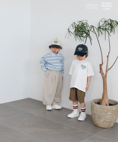 LOWRYS FARM（ローリーズファーム）の「Monday Sleeping Club ロゴプリントＴ 661480（Tシャツ/カットソー・キッズ・ネイビー/ホワイト/ブルー・150/140/130/120/110）」の4枚目の写真