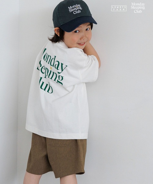 LOWRYS FARM（ローリーズファーム）の「Monday Sleeping Club ロゴプリントＴ 661480（Tシャツ/カットソー・キッズ・ネイビー/ホワイト/ブルー・150/140/130/120/110）」の8枚目の写真