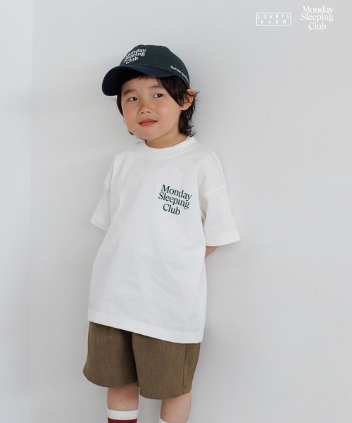 LOWRYS FARM（ローリーズファーム）の「Monday Sleeping Club ロゴプリントＴ 661480（Tシャツ/カットソー・キッズ・ネイビー/ホワイト/ブルー・150/140/130/120/110）」の9枚目の写真