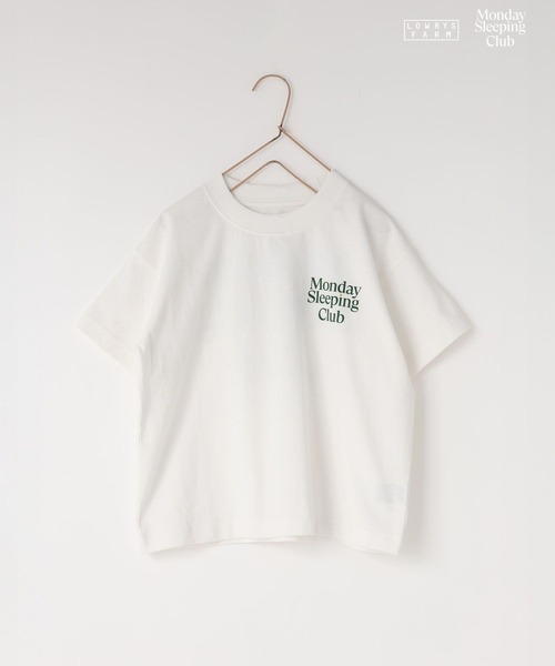 LOWRYS FARM（ローリーズファーム）の「Monday Sleeping Club ロゴプリントＴ 661480（Tシャツ/カットソー・キッズ・ネイビー/ホワイト/ブルー・150/140/130/120/110）」の11枚目の写真