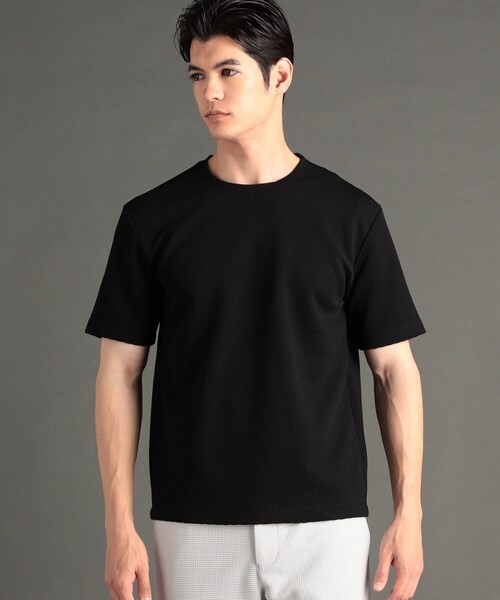 MONSIEUR NICOLE(ムッシュニコル)の「【ex/tra】グラフィックジャカード クルーネックTシャツ(Tシャツ/カットソー・メンズ・ブラック/ライトグレー・M/L/XL)」の2枚目の写真