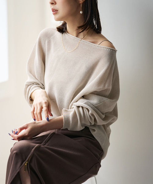 Noble(ノーブル)の「《追加・新色》ペーパーヤーン裏天竺プルオーバー(ニット/セーター・レディース・モカ/オートミール/モスグリーン・FREE)」の19枚目の写真