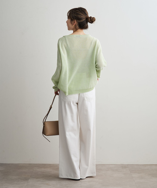 Noble(ノーブル)の「《追加・新色》ペーパーヤーン裏天竺プルオーバー(ニット/セーター・レディース・モカ/オートミール/モスグリーン・FREE)」の4枚目の写真