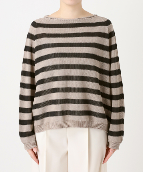 Noble(ノーブル)の「《追加・新色》ペーパーヤーン裏天竺プルオーバー(ニット/セーター・レディース・モカ/オートミール/モスグリーン・FREE)」の5枚目の写真