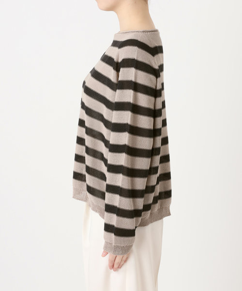 Noble(ノーブル)の「《追加・新色》ペーパーヤーン裏天竺プルオーバー(ニット/セーター・レディース・モカ/オートミール/モスグリーン・FREE)」の6枚目の写真