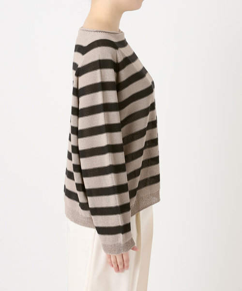 Noble(ノーブル)の「《追加・新色》ペーパーヤーン裏天竺プルオーバー(ニット/セーター・レディース・モカ/オートミール/モスグリーン・FREE)」の8枚目の写真