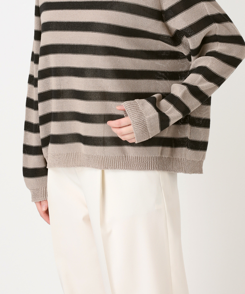 Noble(ノーブル)の「《追加・新色》ペーパーヤーン裏天竺プルオーバー(ニット/セーター・レディース・モカ/オートミール/モスグリーン・FREE)」の10枚目の写真