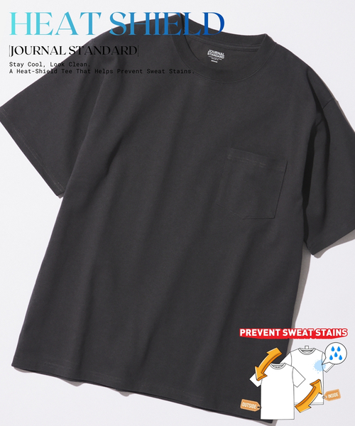 JOURNAL STANDARD（ジャーナルスタンダード）の「HEAT SHIELD / ヒート シールド 汗染み 防止 Tシャツ（Tシャツ/カットソー・メンズ・ピンク/ホワイト/グレー/ブラック系その他/サックスブルー・X-LARGE/LARGE/MEDIUM/SMALL）」の2枚目の写真