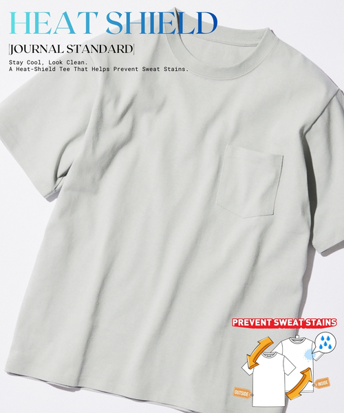 JOURNAL STANDARD（ジャーナルスタンダード）の「HEAT SHIELD / ヒート シールド 汗染み 防止 Tシャツ（Tシャツ/カットソー・メンズ・ピンク/ホワイト/グレー/ブラック系その他/サックスブルー・X-LARGE/LARGE/MEDIUM/SMALL）」の4枚目の写真
