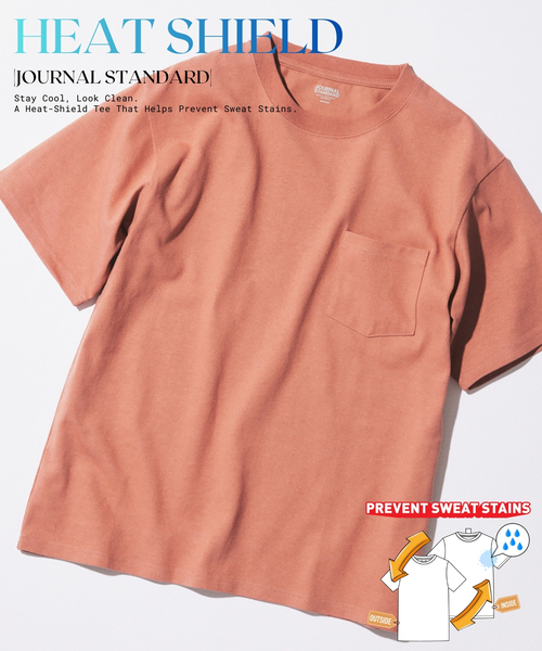 JOURNAL STANDARD（ジャーナルスタンダード）の「HEAT SHIELD / ヒート シールド 汗染み 防止 Tシャツ（Tシャツ/カットソー・メンズ・ピンク/ホワイト/グレー/ブラック系その他/サックスブルー・X-LARGE/LARGE/MEDIUM/SMALL）」の5枚目の写真