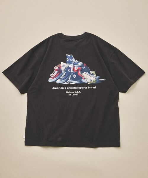CONVERSE（コンバース）の「CONVERSE/コンバース 別注 シューズ バックプリント TEE（Tシャツ/カットソー・メンズ・グレー/ブラック/グリーン/ホワイト系その他/ホワイト/ネイビー・LARGE/MEDIUM/SMALL）」の19枚目の写真