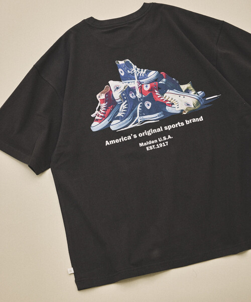 CONVERSE（コンバース）の「CONVERSE/コンバース 別注 シューズ バックプリント TEE（Tシャツ/カットソー・メンズ・グレー/ブラック/グリーン/ホワイト系その他/ホワイト/ネイビー・LARGE/MEDIUM/SMALL）」の20枚目の写真
