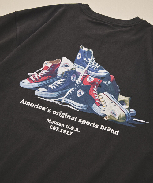 CONVERSE（コンバース）の「CONVERSE/コンバース 別注 シューズ バックプリント TEE（Tシャツ/カットソー・メンズ・グレー/ブラック/グリーン/ホワイト系その他/ホワイト/ネイビー・LARGE/MEDIUM/SMALL）」の21枚目の写真