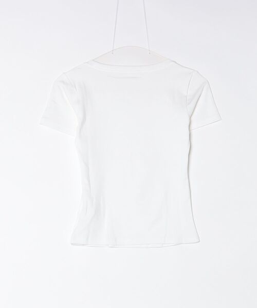 Vini(ヴィニ)の「スリムフィット 半袖Tシャツ(Tシャツ/カットソー・レディース・ホワイト/ブラック・MEDIUM)」の10枚目の写真