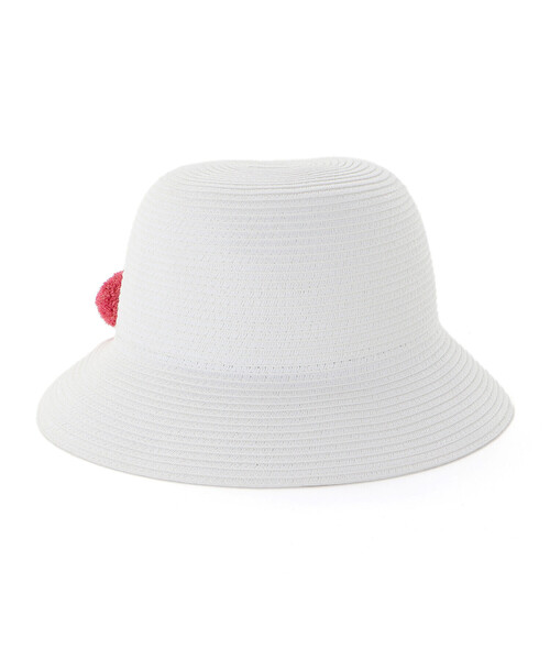BeBe(ベベ)の「【アジャスター付】【お揃い】ラフィアポンポンペーパーブレードハット(48~56cm)(ハット・キッズ・ホワイト・M/L)」の7枚目の写真