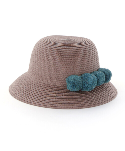 BeBe(ベベ)の「【アジャスター付】【お揃い】ラフィアポンポンペーパーブレードハット(48~56cm)(ハット・キッズ・ホワイト・M/L)」の9枚目の写真