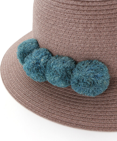 BeBe(ベベ)の「【アジャスター付】【お揃い】ラフィアポンポンペーパーブレードハット(48~56cm)(ハット・キッズ・ホワイト・M/L)」の12枚目の写真