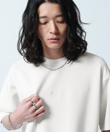 RAGEBLUE | 【LUXURY+EASY】DRAPE CREW NECK DESIGN STITCH T-SHIRT/ラグイージーワンポイント刺繍Tシャツ(Tシャツ/カットソー)