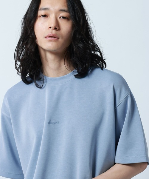 RAGEBLUE（レイジブルー）の「【LUXURY+EASY】DRAPE CREW NECK DESIGN STITCH T-SHIRT/ラグイージーワンポイント刺繍Tシャツ（Tシャツ/カットソー・メンズ・ピンク/ライトブルー/ホワイト/ブラック・MEDIUM/LARGE/SMALL）」の4枚目の写真