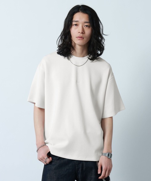 RAGEBLUE（レイジブルー）の「【LUXURY+EASY】DRAPE CREW NECK DESIGN STITCH T-SHIRT/ラグイージーワンポイント刺繍Tシャツ（Tシャツ/カットソー・メンズ・ピンク/ライトブルー/ホワイト/ブラック・MEDIUM/LARGE/SMALL）」の7枚目の写真