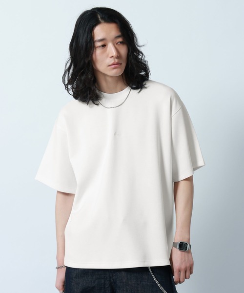 RAGEBLUE（レイジブルー）の「【LUXURY+EASY】DRAPE CREW NECK DESIGN STITCH T-SHIRT/ラグイージーワンポイント刺繍Tシャツ（Tシャツ/カットソー・メンズ・ピンク/ライトブルー/ホワイト/ブラック・MEDIUM/LARGE/SMALL）」の9枚目の写真