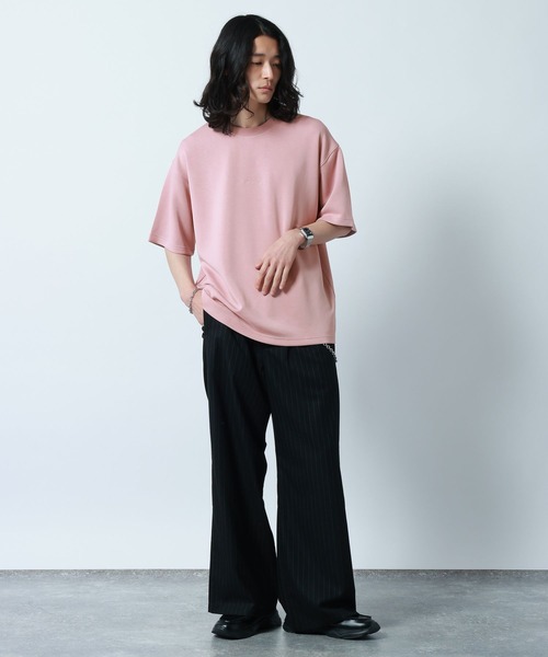 RAGEBLUE（レイジブルー）の「【LUXURY+EASY】DRAPE CREW NECK DESIGN STITCH T-SHIRT/ラグイージーワンポイント刺繍Tシャツ（Tシャツ/カットソー・メンズ・ピンク/ライトブルー/ホワイト/ブラック・MEDIUM/LARGE/SMALL）」の20枚目の写真