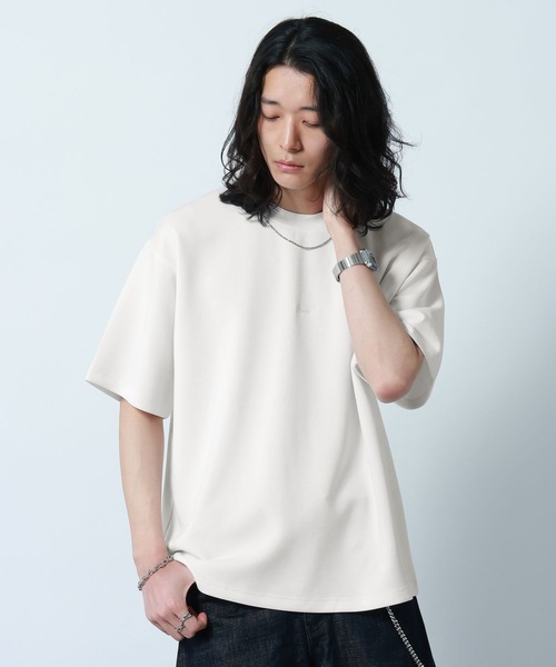 RAGEBLUE（レイジブルー）の「【LUXURY+EASY】DRAPE CREW NECK DESIGN STITCH T-SHIRT/ラグイージーワンポイント刺繍Tシャツ（Tシャツ/カットソー・メンズ・ピンク/ライトブルー/ホワイト/ブラック・MEDIUM/LARGE/SMALL）」の8枚目の写真