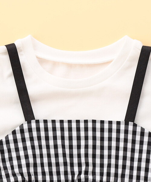 COMME CA ISM（コムサイズム）の「ギンガムチェック キャミソールセットTシャツ(ベビーサイズ)（Tシャツ/カットソー・キッズ・ブラック・80-90cm）」の5枚目の写真