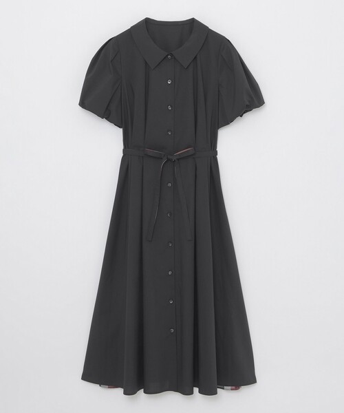 BLUE LABEL CRESTBRIDGE(ブルーレーベルクレストブリッジ)の「バルーンスリーブシャツドレス(ワンピース・レディース・ブラック/ダークネイビー/ベージュ・38/36/40)」の11枚目の写真