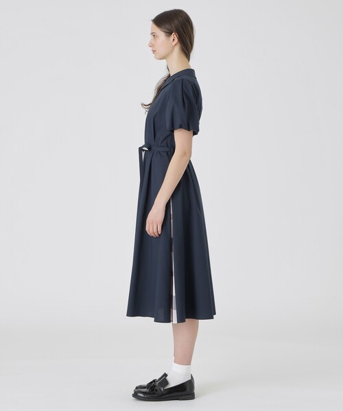 BLUE LABEL CRESTBRIDGE(ブルーレーベルクレストブリッジ)の「バルーンスリーブシャツドレス(ワンピース・レディース・ブラック/ダークネイビー/ベージュ・38/36/40)」の13枚目の写真